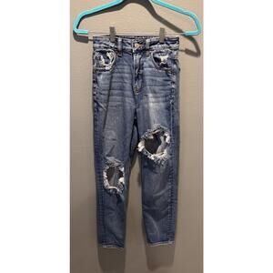 American Eagle Mom Straight Jean Medium Wash Size 00 Women's